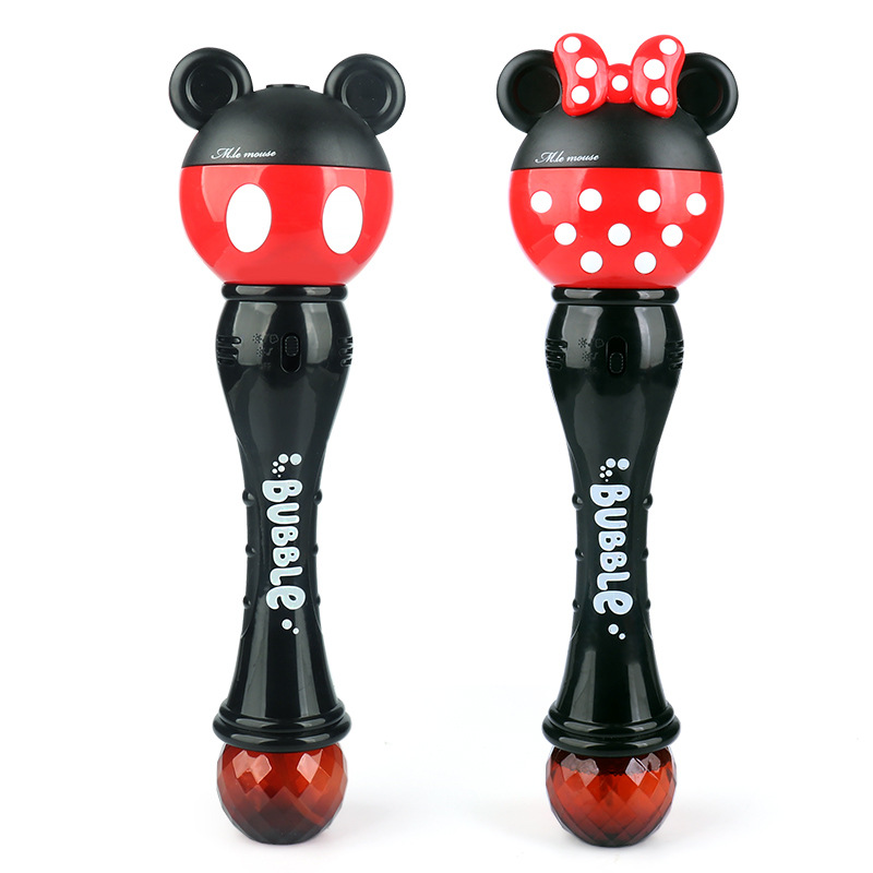 Mickey Mouse Bubble Machine, Minnie Electric Soap Bubbles, New Magic Stick Gift for Children