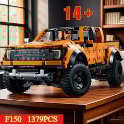 toy car building blocks, technical f-500 super pickup, christmas party gift, small ornaments