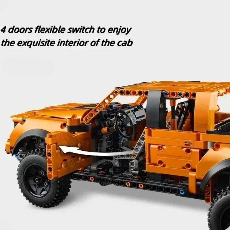 Toy Car Building Blocks Technical F500 Super Pickup Christmas Party Gift Small Ornaments 1