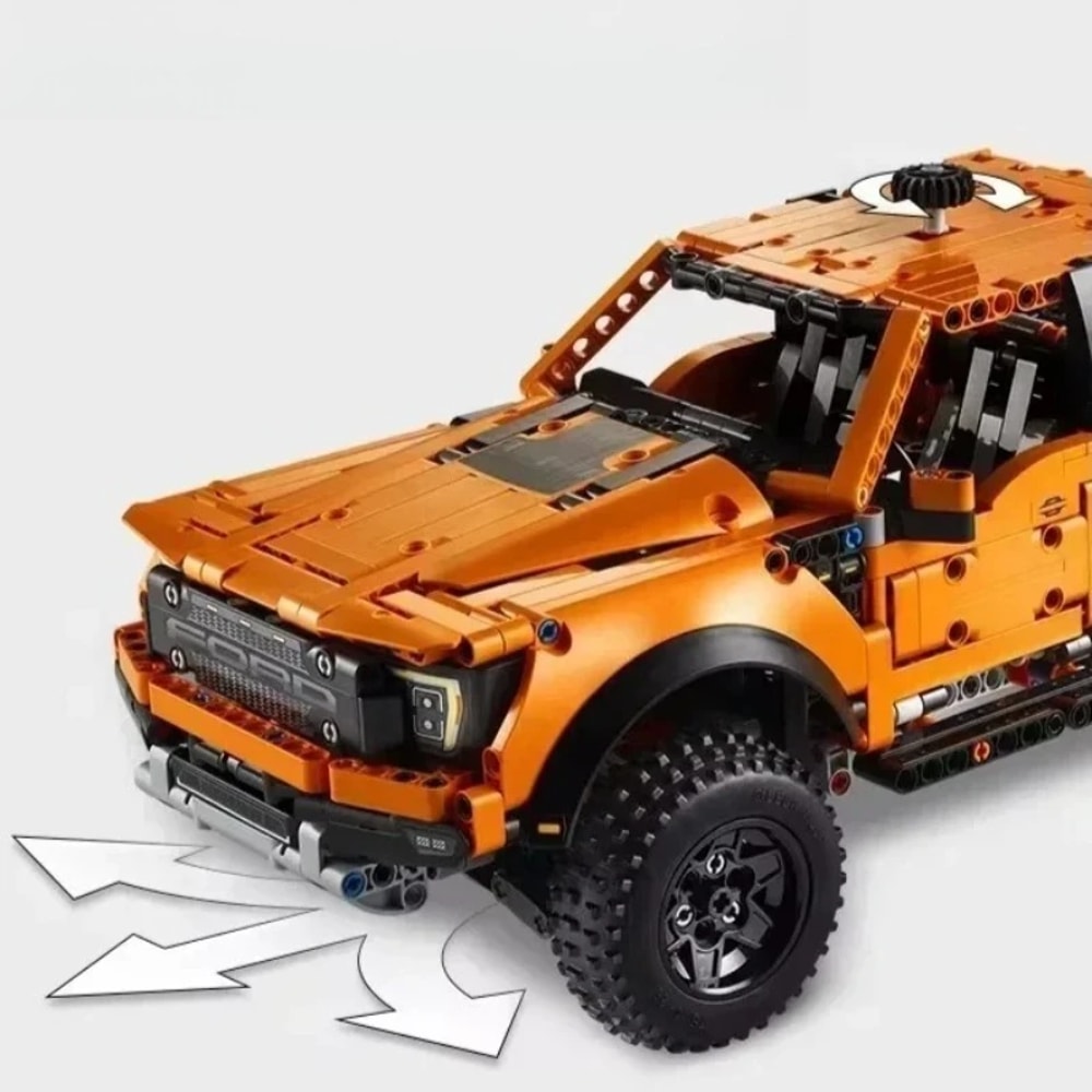 Toy Car Building Blocks Technical F500 Super Pickup Christmas Party Gift Small Ornaments 3