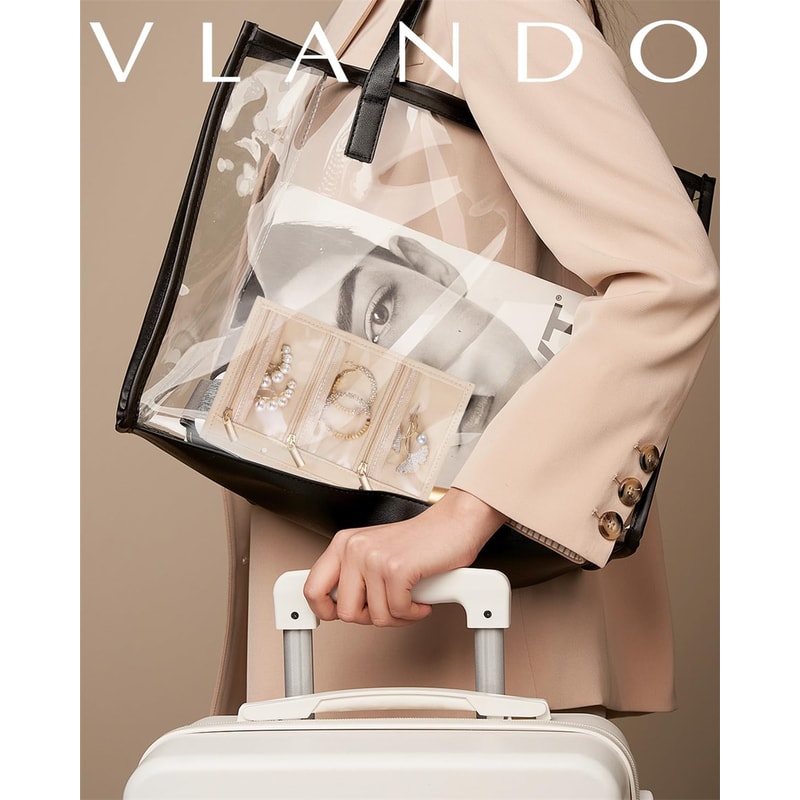 Travel Jewelry Storage Bag Transparent Velvet Jewelry Box Convenient Jewelry Storage Book With Zipp 5