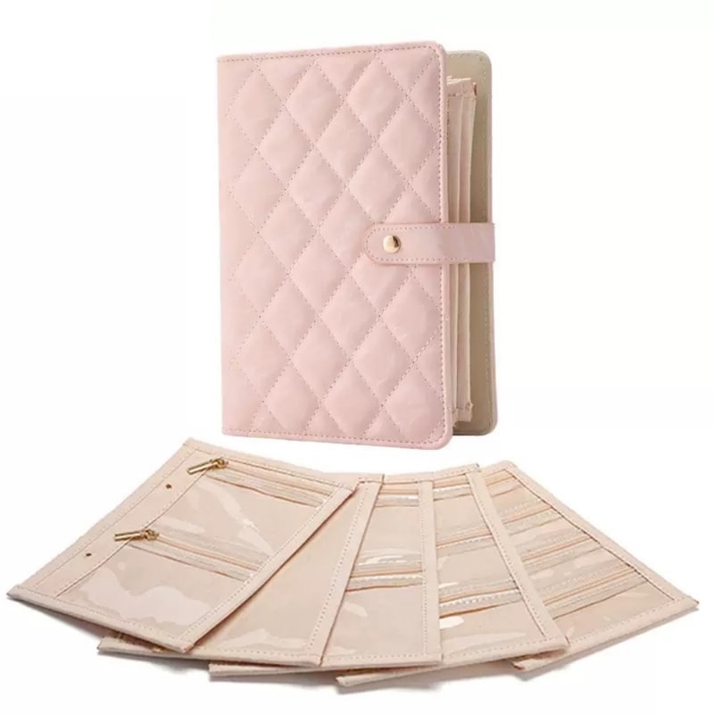 Travel Jewelry Storage Bag Transparent Velvet Jewelry Box Convenient Jewelry Storage Book With Zipp 9