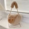 Faux Fur Heartshaped Handbag Fluffy Plush Ladies Shoulder Bag Fashion Female Furry Clutch Purse For 6