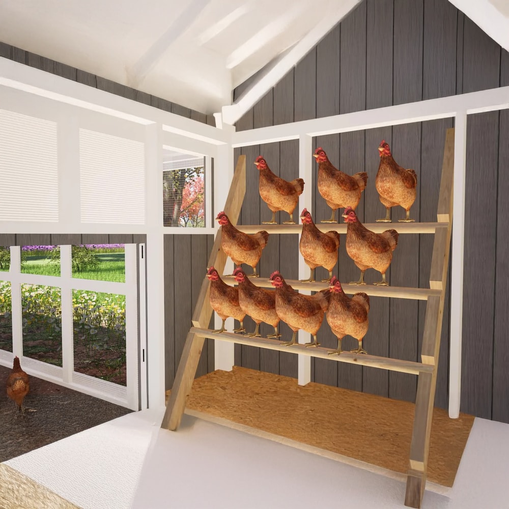DIY Hen House for Chickens, Large Chicken Coop Plans with 24ft Run