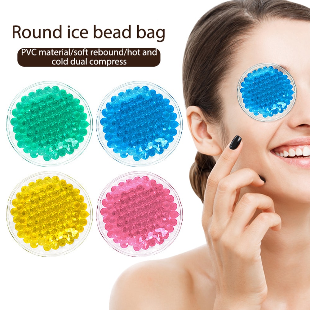 Round Cooling Gel Eye Pad, Hot Cold Compress for Eye Strain Relief, Ice Gel Pack for Men Women