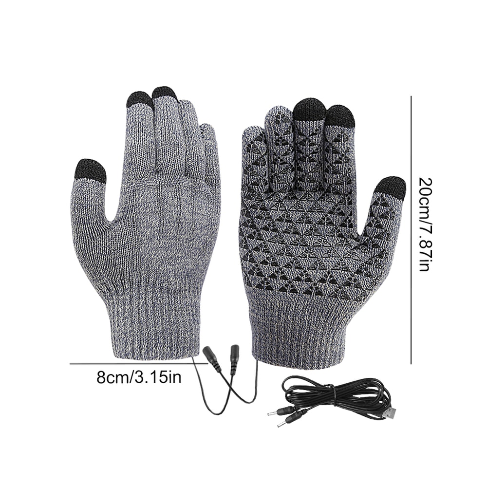 Winter Cycling Gloves For Men Women USB Heated Knitted Full Finger Gloves NonSlip Touch Screen Glov 5