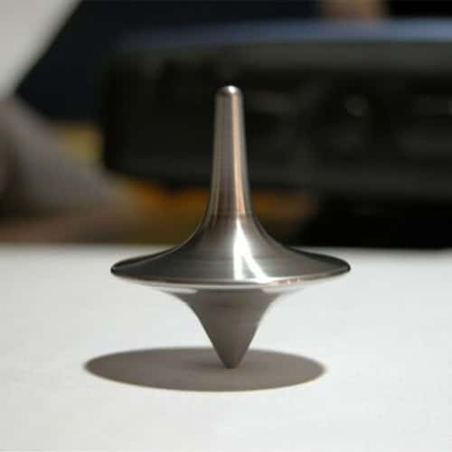 Totem Print Spinning Top, Metal Gyro for Great Accuracy and Silver Performance