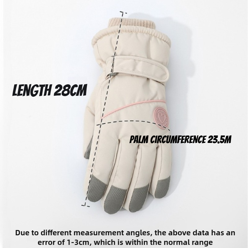 Fashion Winter Skiing Gloves Thick Warm Cold Resistant Touchscreen Electric Bike Riding Fleece Line 1