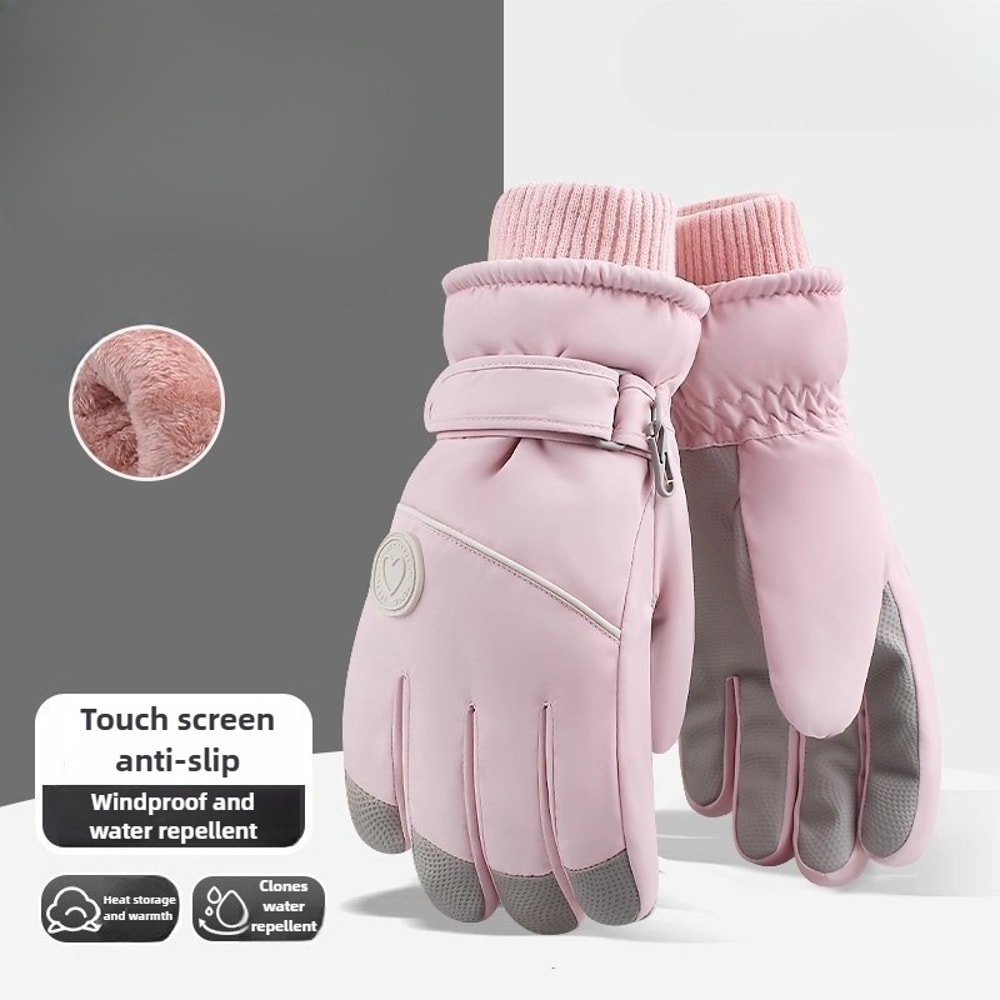 Fashion Winter Skiing Gloves Thick Warm Cold Resistant Touchscreen Electric Bike Riding Fleece Line 9