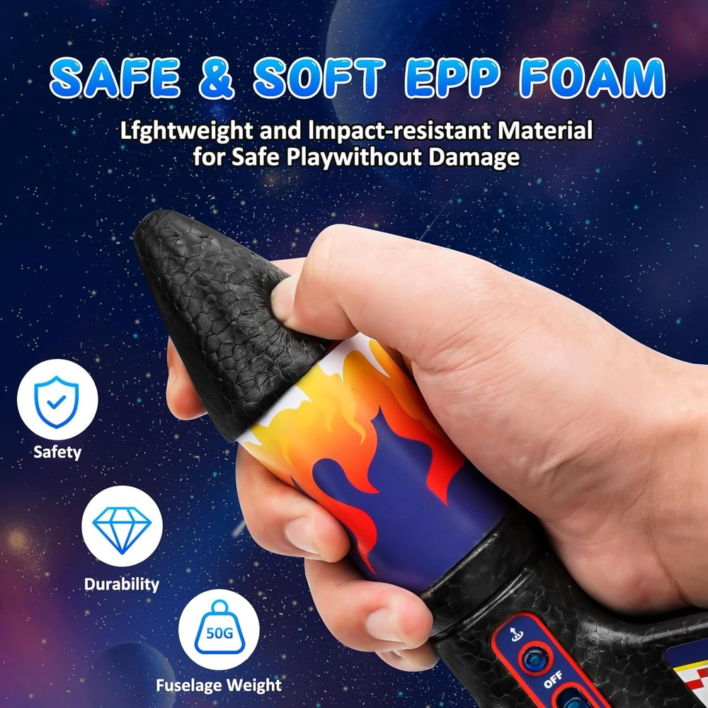 Motorized Rocket Launcher Toy For Kids 200 Feet Flight With Parachute Outdoor Fun 2