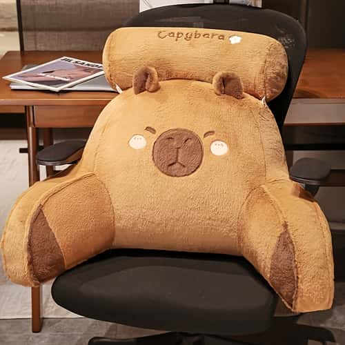 Adorable Large Capybara Backrest Cushion, Triangle Lumbar Support Pillow, Comfortable Reading Pillow