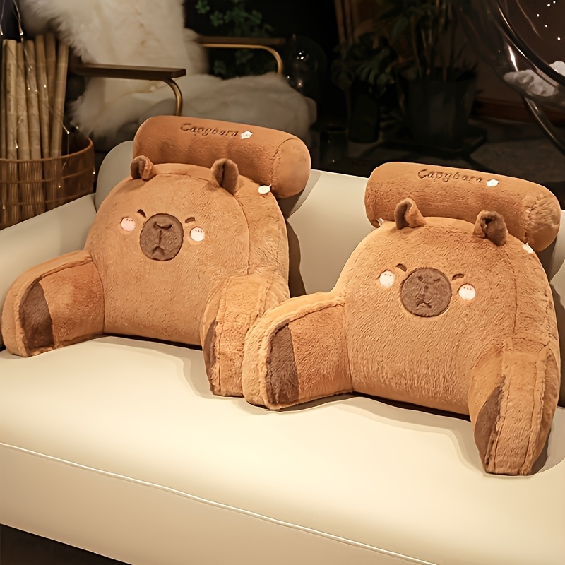 Adorable Large Capybara Backrest Cushion Triangle Lumbar Support Pillow Comfortable Reading Pillow 3