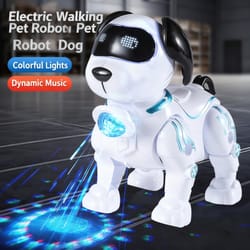 bright projection lights, cute toy dog with cool features, flexible crawling movement