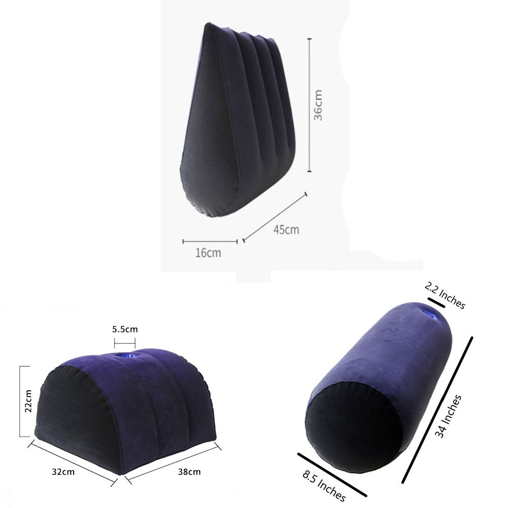 Inflatable Soft Relax Cushion PVC Flocking Silicone Triangle Cylinder Pillow 4