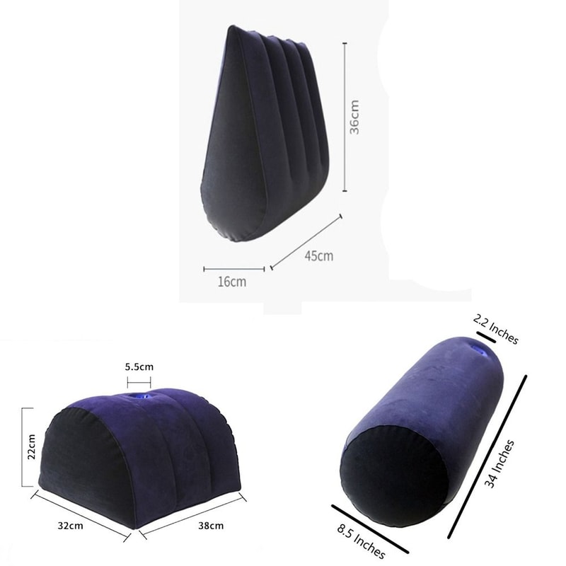 Inflatable Soft Relax Cushion PVC Flocking Silicone Triangle Cylinder Pillow 4