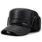 Winter Thickened Fleecelined Cold Cap Mens Leather Flat Top Baseball Cap Warm Ear Hat For Elderly 6