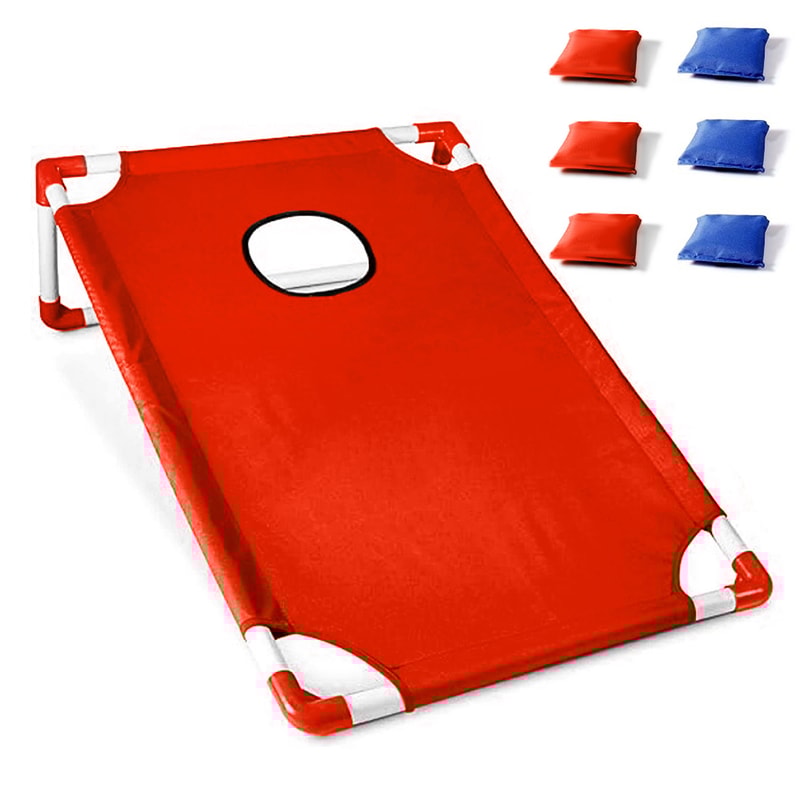 Cornhole Game Set, Portable Game Board with Bean Bags for Yard Fun