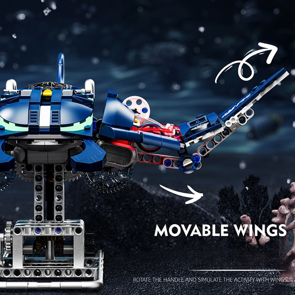 DIY Manta Ray Robotic Fish Building Blocks Mechanical Model Perfect Tabletop Decoration Gift For Ki 2