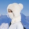 Winter Velvet Knitted Woolen Women Hooded Cap Ear Protection Fluffy Hat Lady Mask Neck Integrated W 7