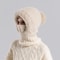 Winter Velvet Knitted Woolen Women Hooded Cap Ear Protection Fluffy Hat Lady Mask Neck Integrated W 9