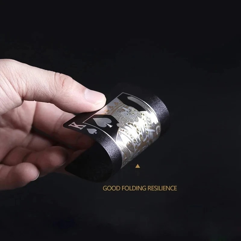 Waterproof Poker Suit Magic Dmagic Package, Black Golden Silver Skull Playing Card Game