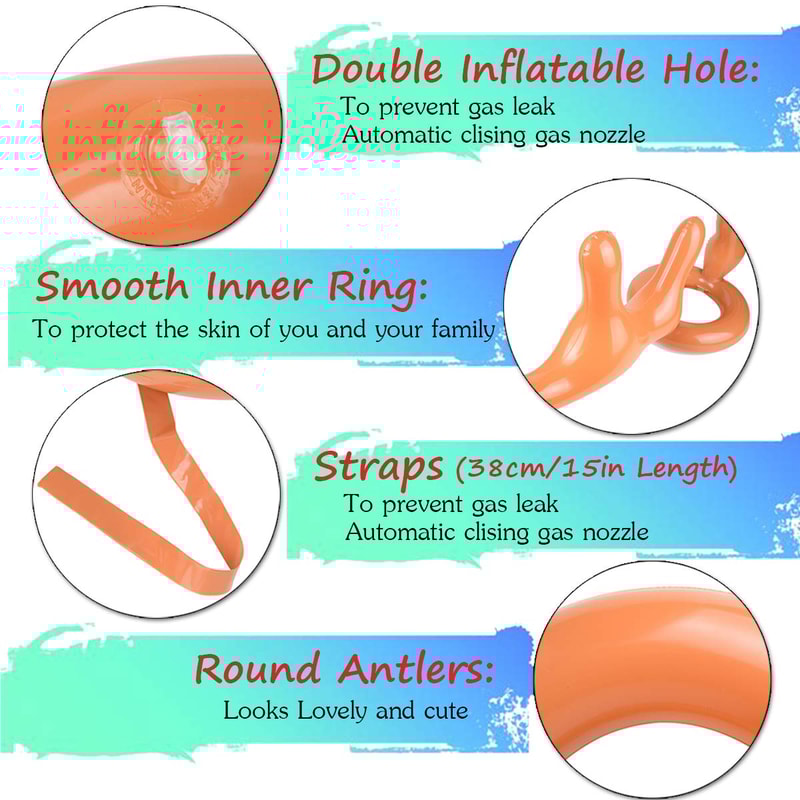 Inflatable Antler Hat Toss Game Toy for Kids and Adults Xmas Party