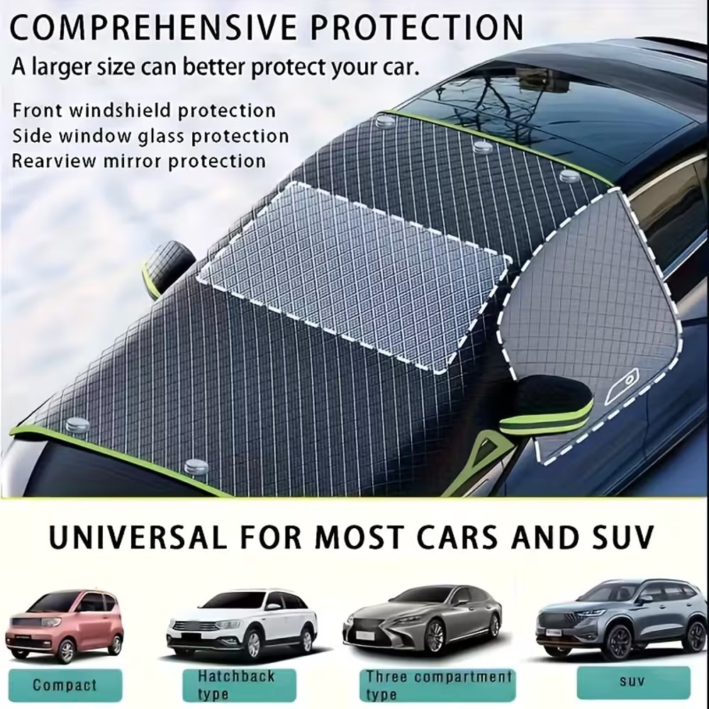 High-Quality Winter Car Accessories, UV Protection, Snow Shield, Durable Windshield Cover