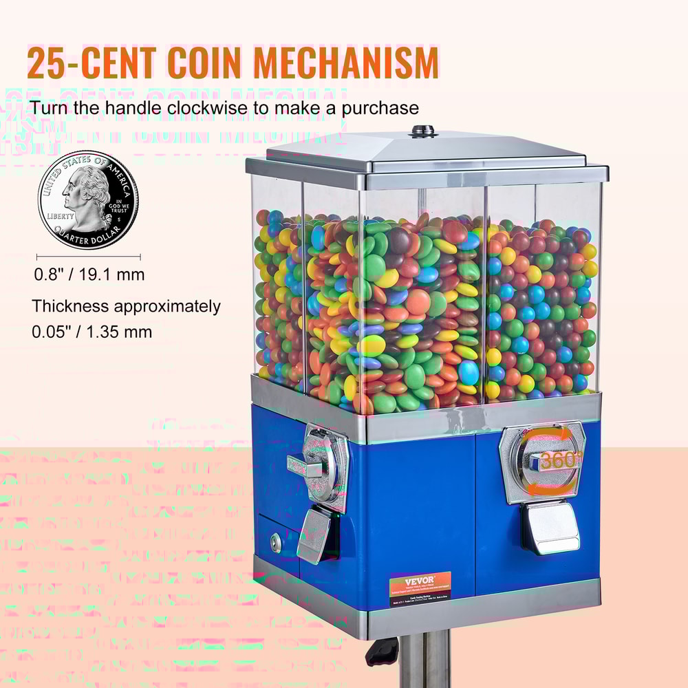 Rotatable Commercial Candy Vending Machine Stand Toy Capsules Bouncy Balls Nut Compartment 3