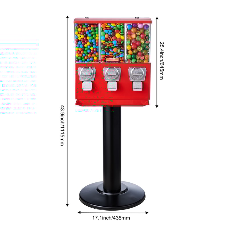 Rotatable Commercial Candy Vending Machine Stand Toy Capsules Bouncy Balls Nut Compartment 8