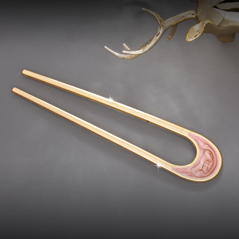 Fashion Luxury Silver Gold Enamel Shell Hairpin For Women U Shape Metal Hair Stick Elegant Hairwear 8