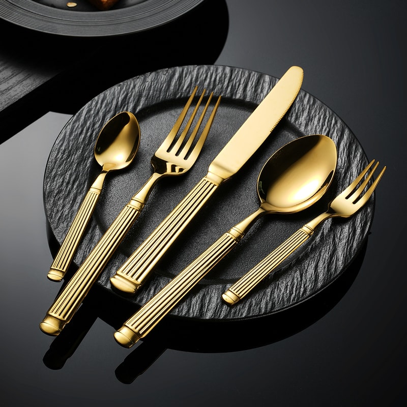 Heavy-Duty Stainless Steel Knife, Fork, Spoon, Western Steak Tableware Set