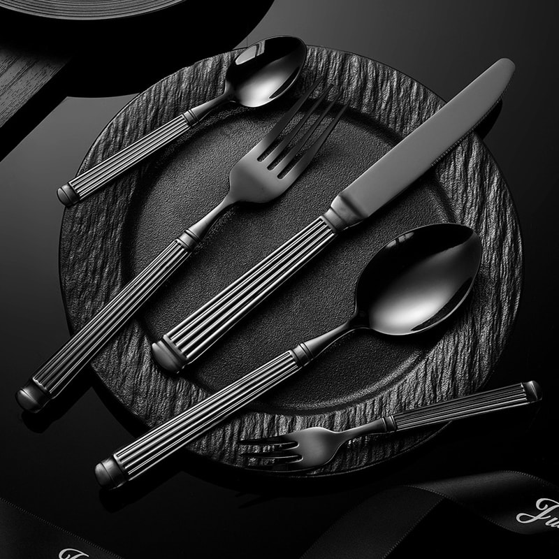 Heavy-Duty Stainless Steel Knife, Fork, Spoon, Western Steak Tableware Set