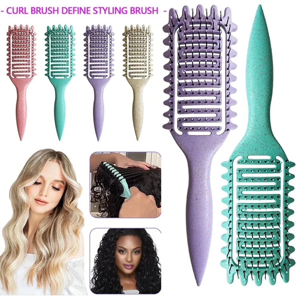 Hollow Out Detangling Hair Brush Curl Define Styling Brush Shaping Curls Barber Hairdressing Tools 2