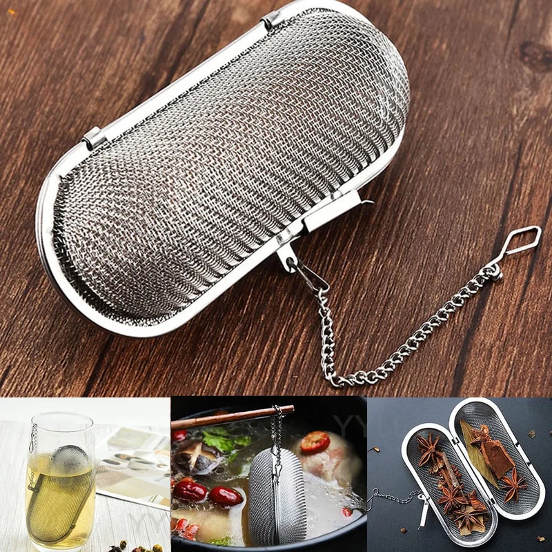 Tea Ball Spice Flavor Treasure Stainless Steel Tea Strainer Soup Bag Filter 0