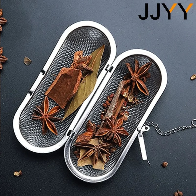 Tea Ball Spice Flavor Treasure Stainless Steel Tea Strainer Soup Bag Filter 3