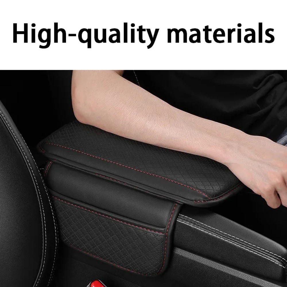 Breathable Center Console Box Cover, Universal Car Arm Rest Cushion PU Leather, Anti Scratch Armrest Box Protector