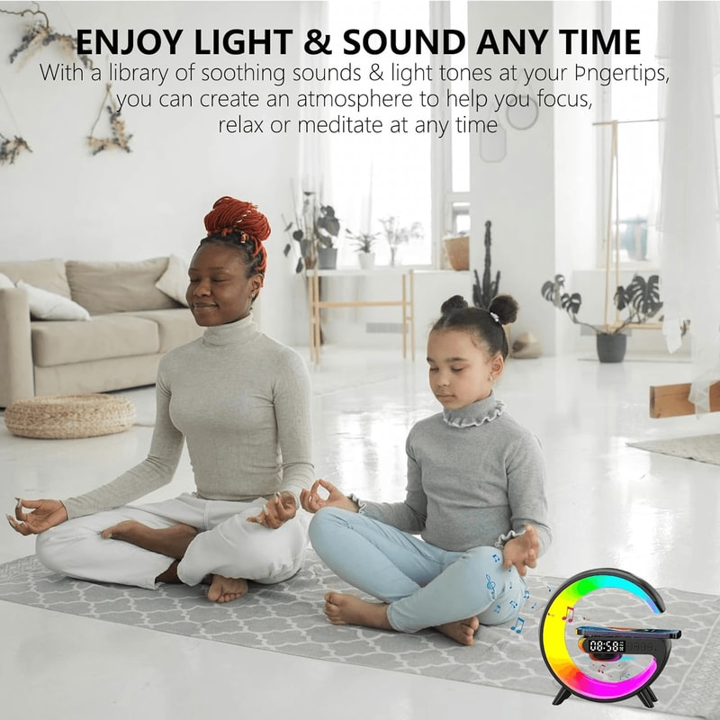 Smart WakeUp Light Alarm Clock With Speaker Wireless Charger Gentle Mornings Made Easy 3