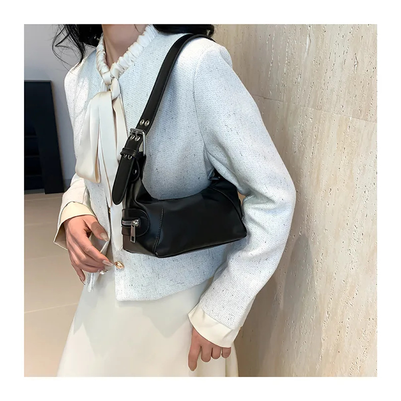 Retro Leather Zipper Handbag, New Women Armpit Shoulder Bag