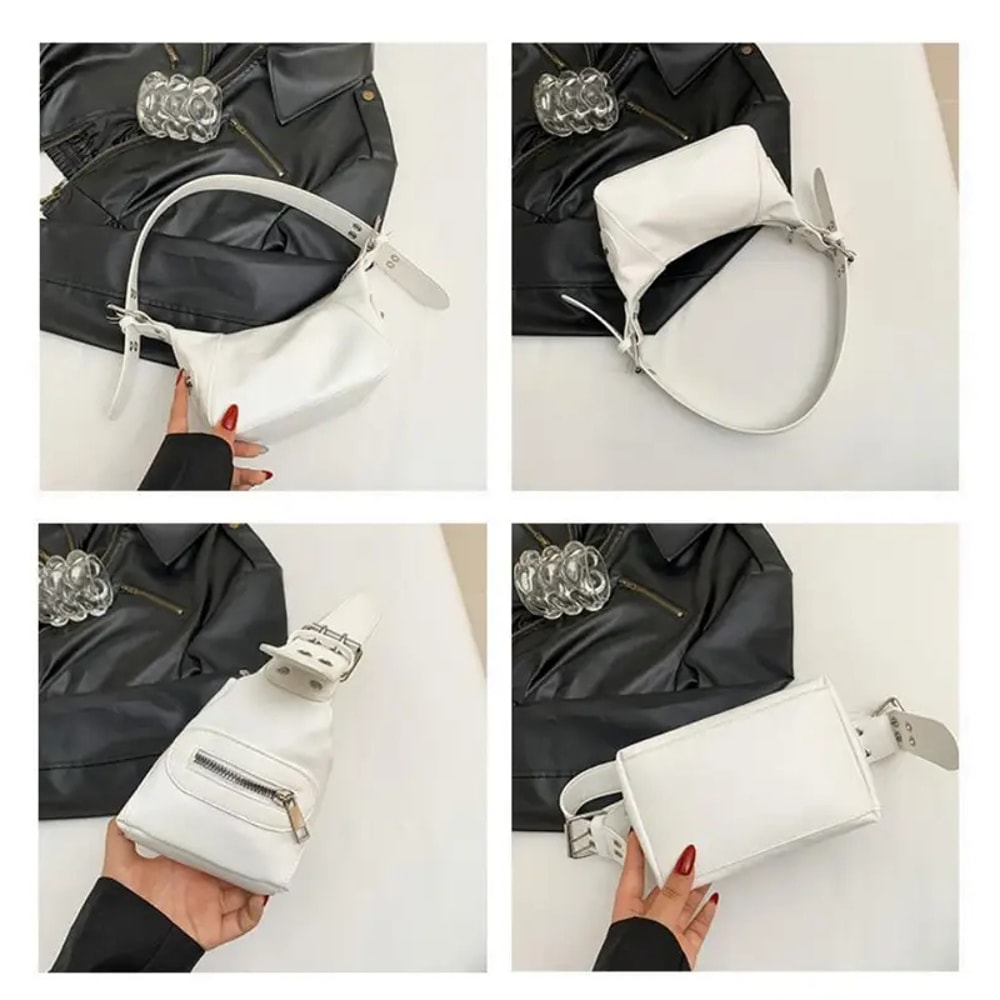 Retro Leather Zipper Handbag, New Women Armpit Shoulder Bag