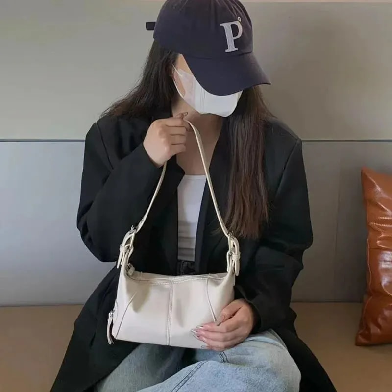 Retro Leather Zipper Handbag, New Women Armpit Shoulder Bag