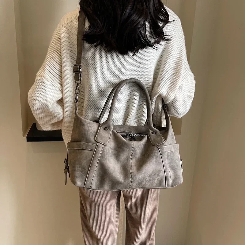 Female Crossbody Bag Retro PU Leather Shoulder Tote Bags Korean Fashion Armpit Bag For Women 1