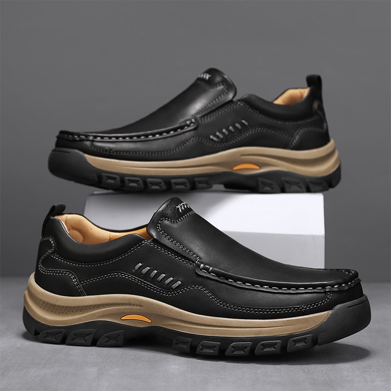 Simple Trendy SlipOn Sneakers Mens HandStitched Fashion Loafers Large Size Office Casual Shoes 0