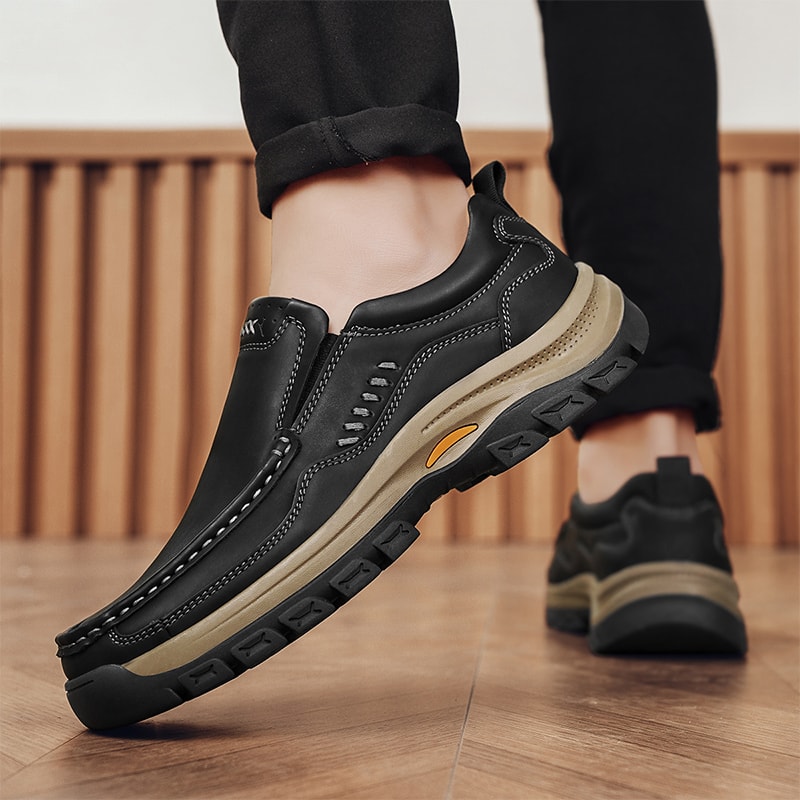 Simple Trendy SlipOn Sneakers Mens HandStitched Fashion Loafers Large Size Office Casual Shoes 4