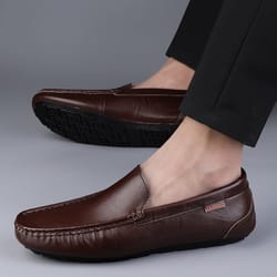 luxury brand mens loafers, italian driving shoes, genuine leather casual shoes