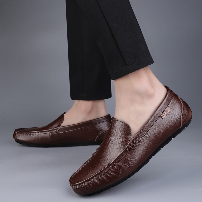 Luxury Brand Mens Loafers Italian Driving Shoes Genuine Leather Casual Shoes 1