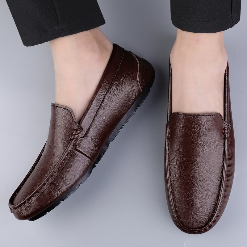 Luxury Brand Mens Loafers Italian Driving Shoes Genuine Leather Casual Shoes 2