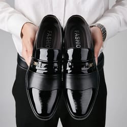 classic men's pointy dress shoes, luxury leather oxfords for wedding, business casual shoes
