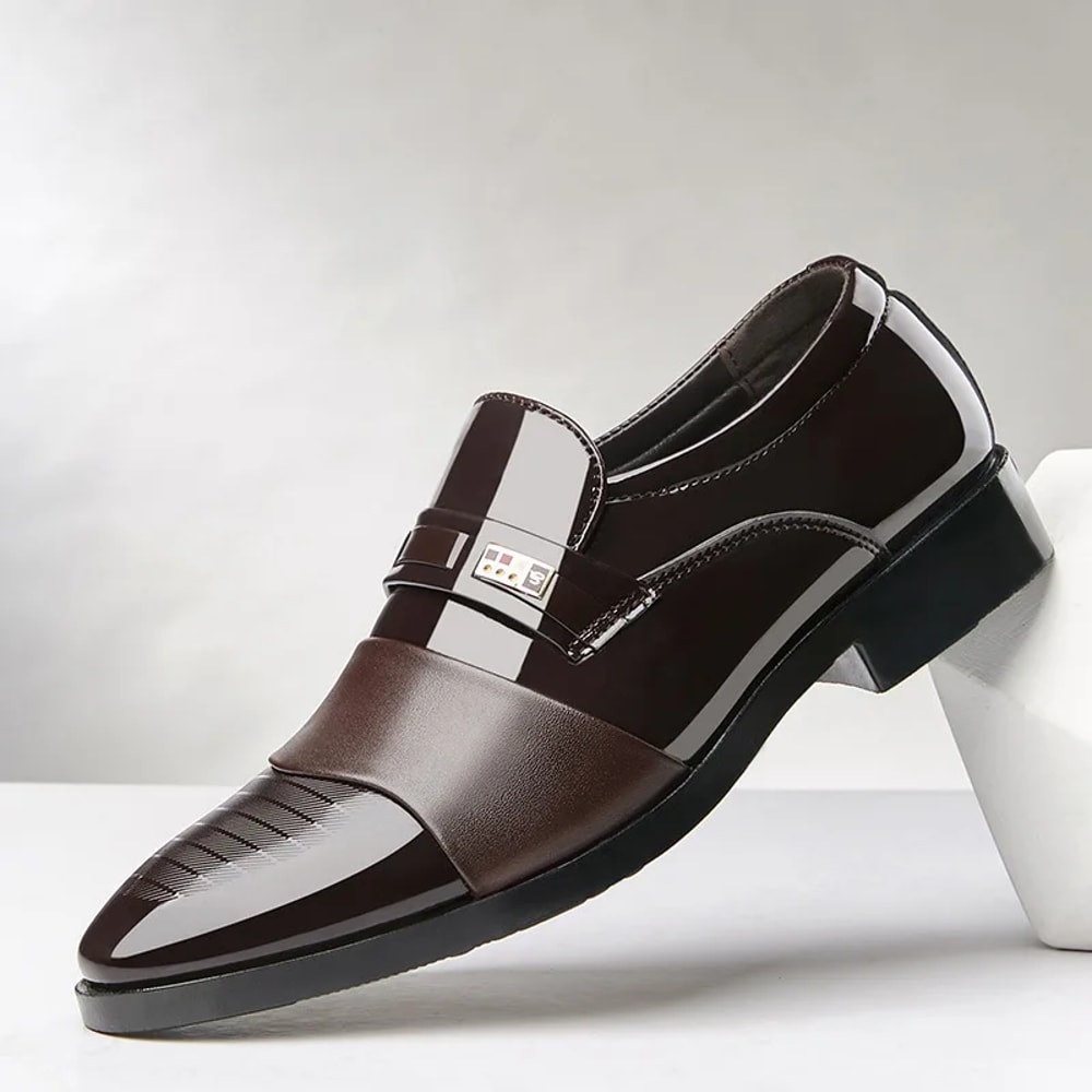 Classic Mens Pointy Dress Shoes Luxury Leather Oxfords For Wedding Business Casual Shoes 5