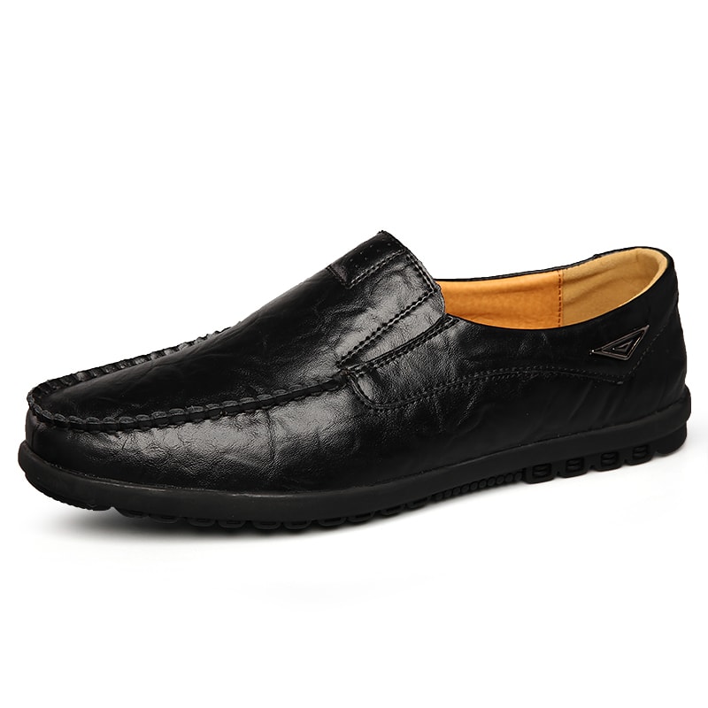 Luxury Brand Mens Loafers Moccasins Genuine Leather Casual Shoes Breathable Slip On Black Driving S 6