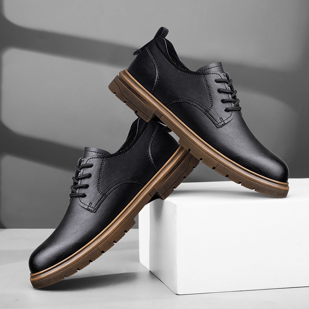 Business Casual Handmade Mens Shoes Leather LaceUp Soft Sole Comfortable Breathable 2